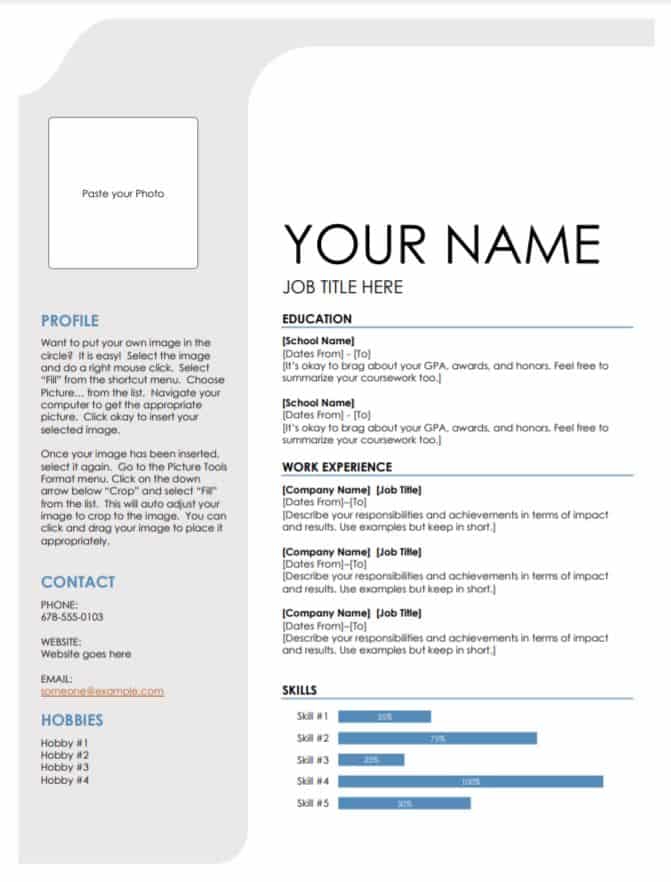 biodata format for job 3