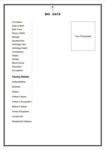 10+ Marriage Biodata Format In Word And Pdf