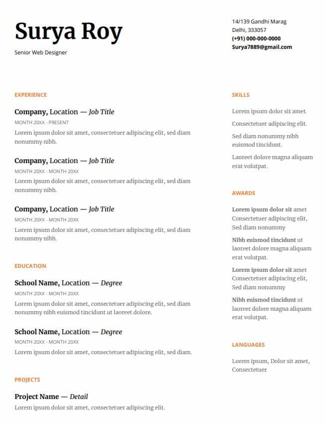 biodata model format download