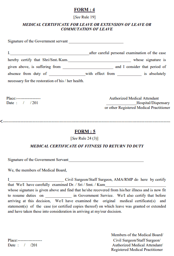 Medical Leave Formats 4 5